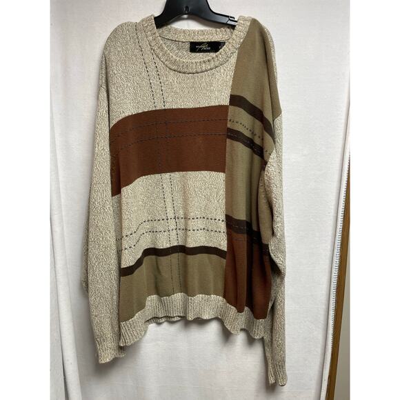 Vintage‎ Studio Bill Blass sweater tan brown 4XL pullover men’s big & tall - Picture 1 of 5